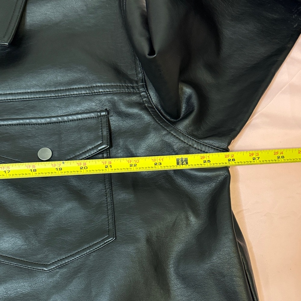 Baccini Women's Classic Faux Black Leather Jacket - Picture 8 of 10